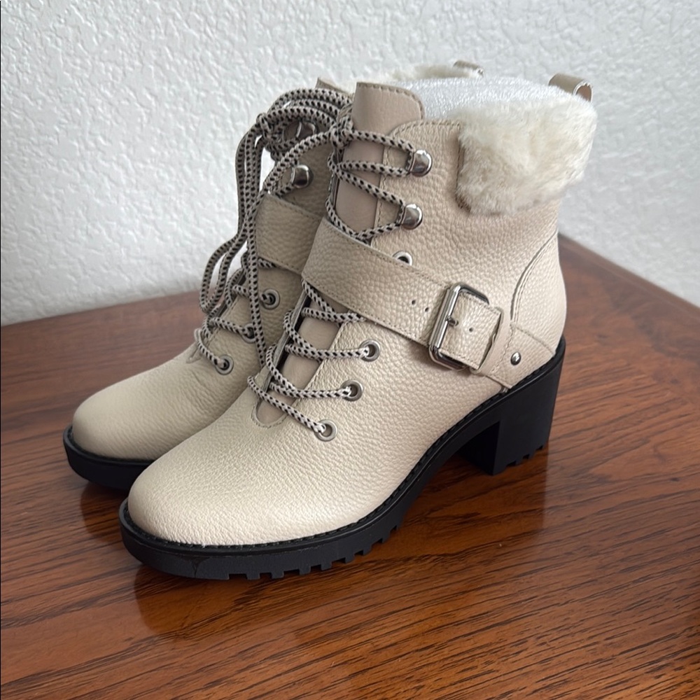 Women's Cream Ankle Boots